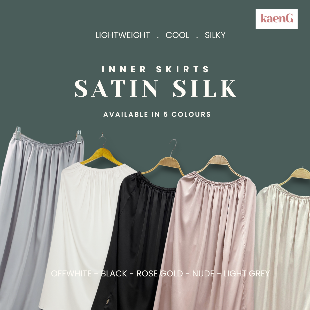 ROSEGOLD Loose-Fit Satin Silk Inner Skirts