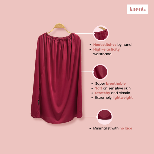 DARK CHERRY Stretchable Standard Jersey Inner Skirts