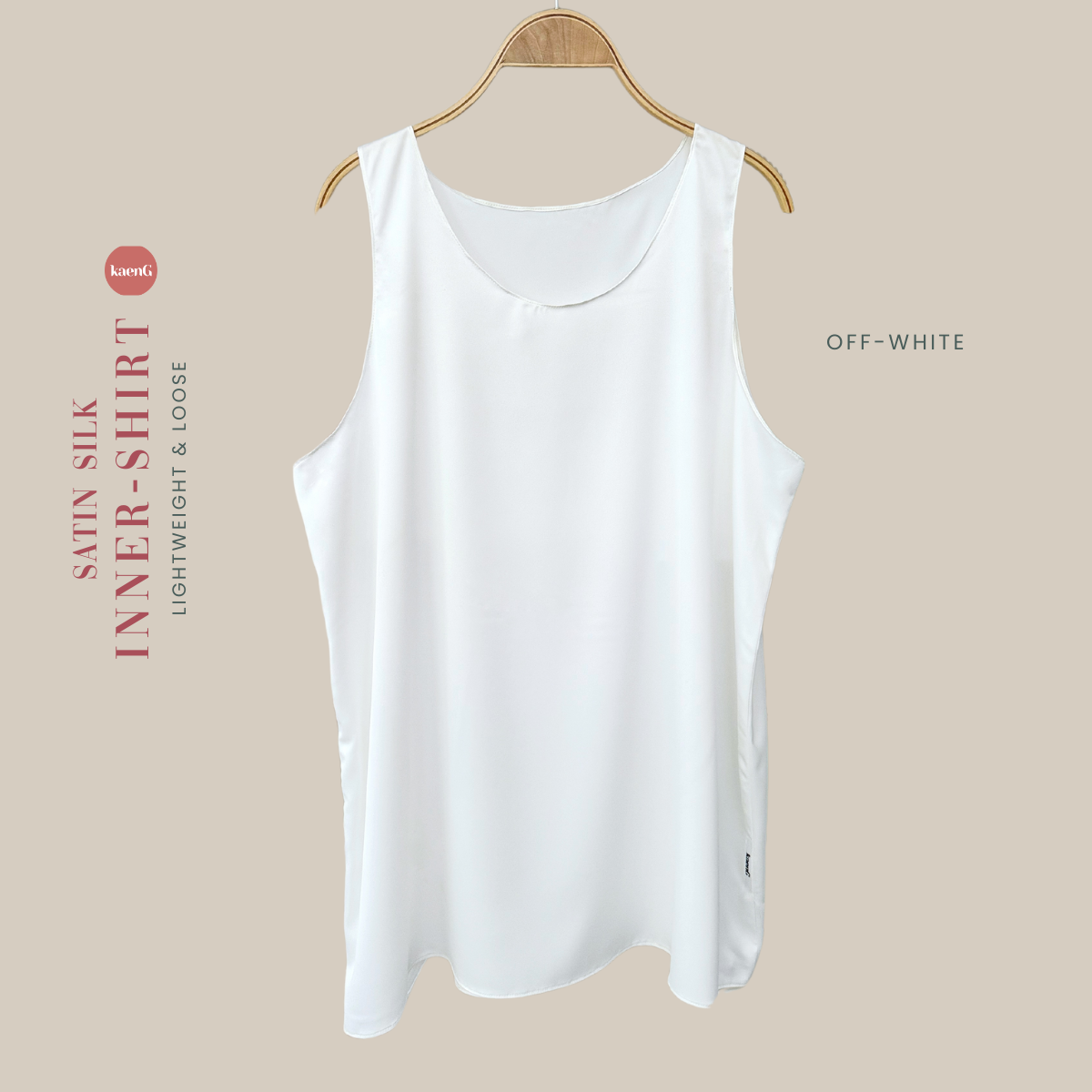 OFF-WHITE Ultra-lightweight Satin Silk Sleeveless Inner Shirt