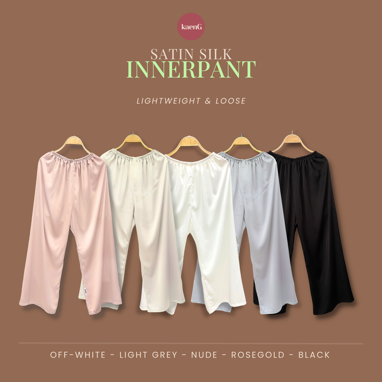 SPECIAL ED.: MINTY GREEN Loose-Fit Satin Silk Inner Pants