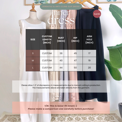 [IMPERFECT LIMITED] Loose Satin Silk Inner DRESS SLEEVELESS