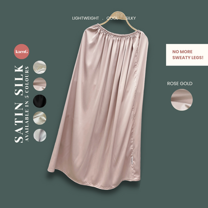 ROSEGOLD Loose-Fit Satin Silk Inner Skirts