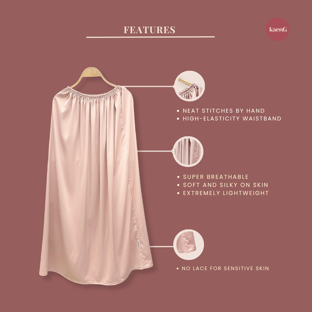 [SKIRT SET] ROSEGOLD Lightweight Satin Inners