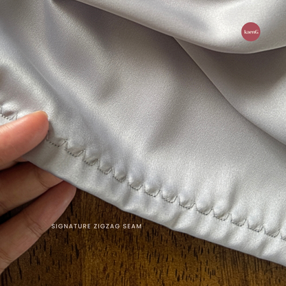 LIGHT GREY Loose-Fit Satin Silk Inner Pants