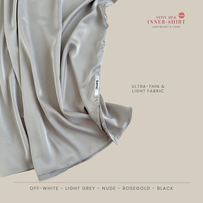 [IMPERFECT LIMITED] Loose Satin Silk Inner SHIRT