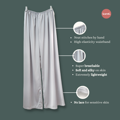 [PANT SET] LIGHT GREY Lightweight Satin Inners