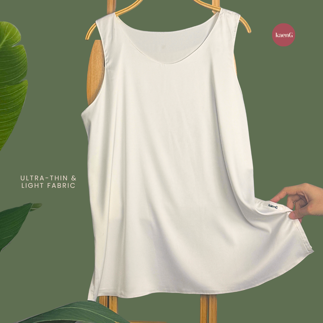 OFF-WHITE Ultra-lightweight Satin Silk Sleeveless Inner Shirt