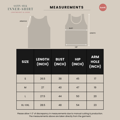 NUDE Ultra-lightweight Satin Silk Sleeveless Inner Shirt