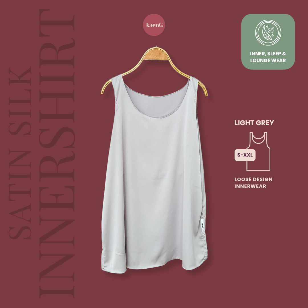 [PANT SET] LIGHT GREY Lightweight Satin Inners