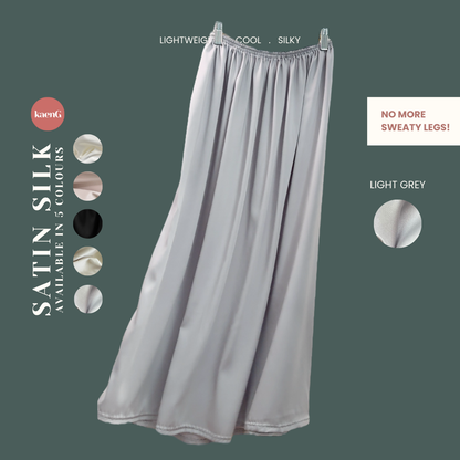 [SKIRT SET] LIGHT GREY Lightweight Satin Inners