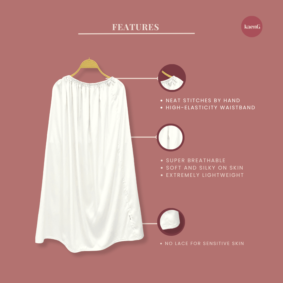 OFF-WHITE Loose-Fit Satin Silk Inner Skirts
