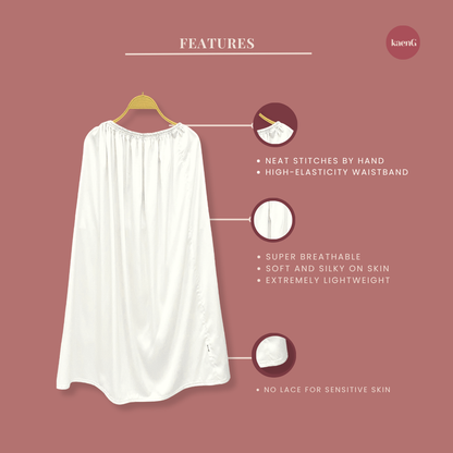 OFF-WHITE Loose-Fit Satin Silk Inner Skirts