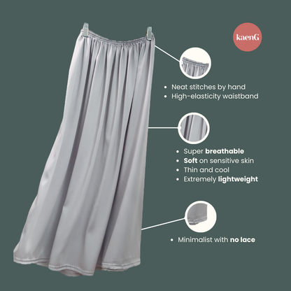 [SKIRT SET] LIGHT GREY Lightweight Satin Inners