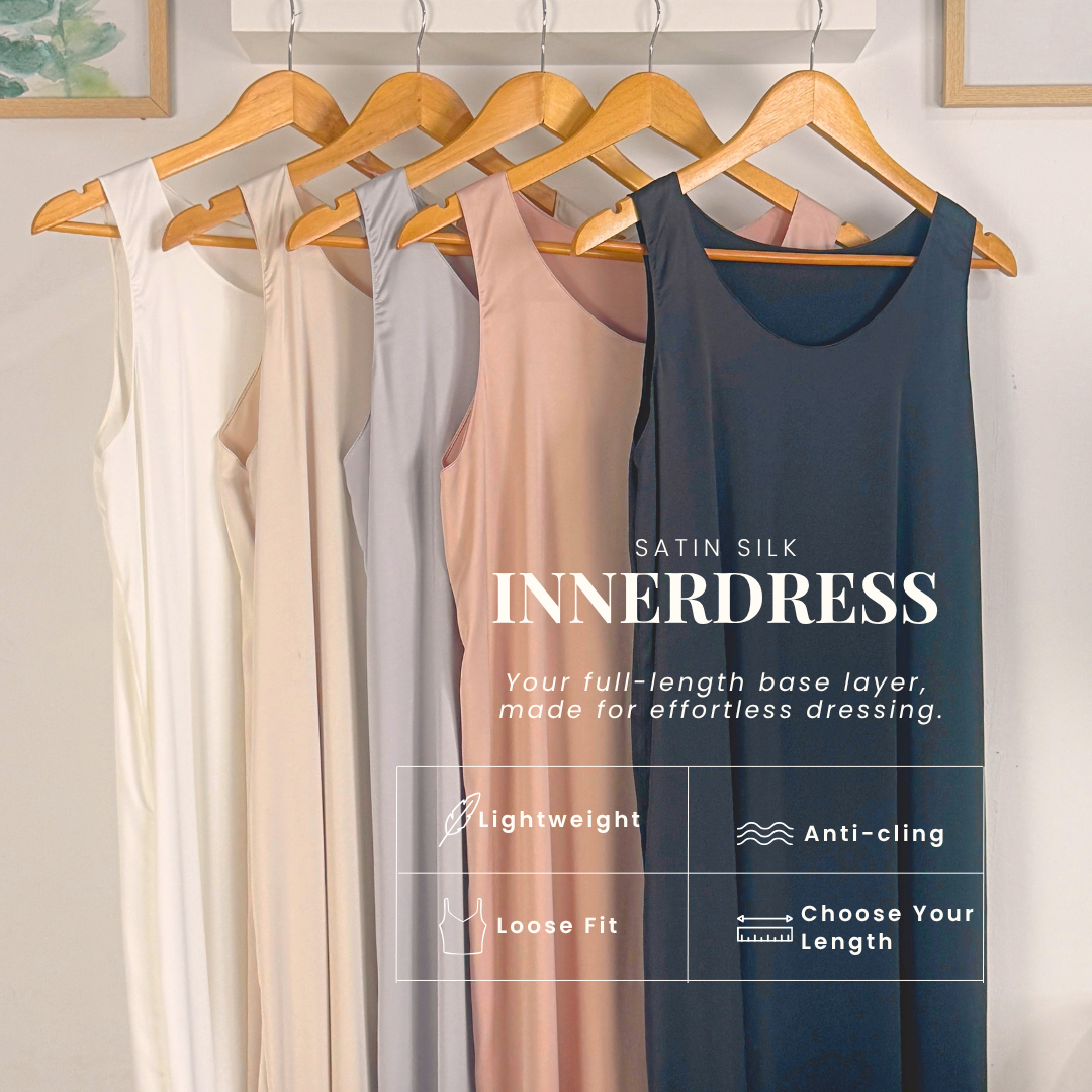 Long Satin Silk Sleeveless Inner Dress/ Slip