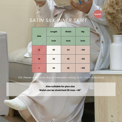 [IMPERFECT LIMITED] Loose Satin Silk Inner SKIRT