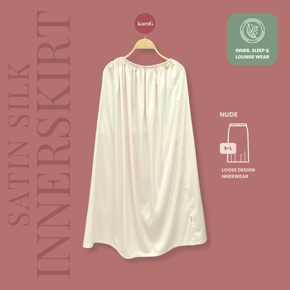 NUDE Loose-Fit Satin Silk Inner Skirts