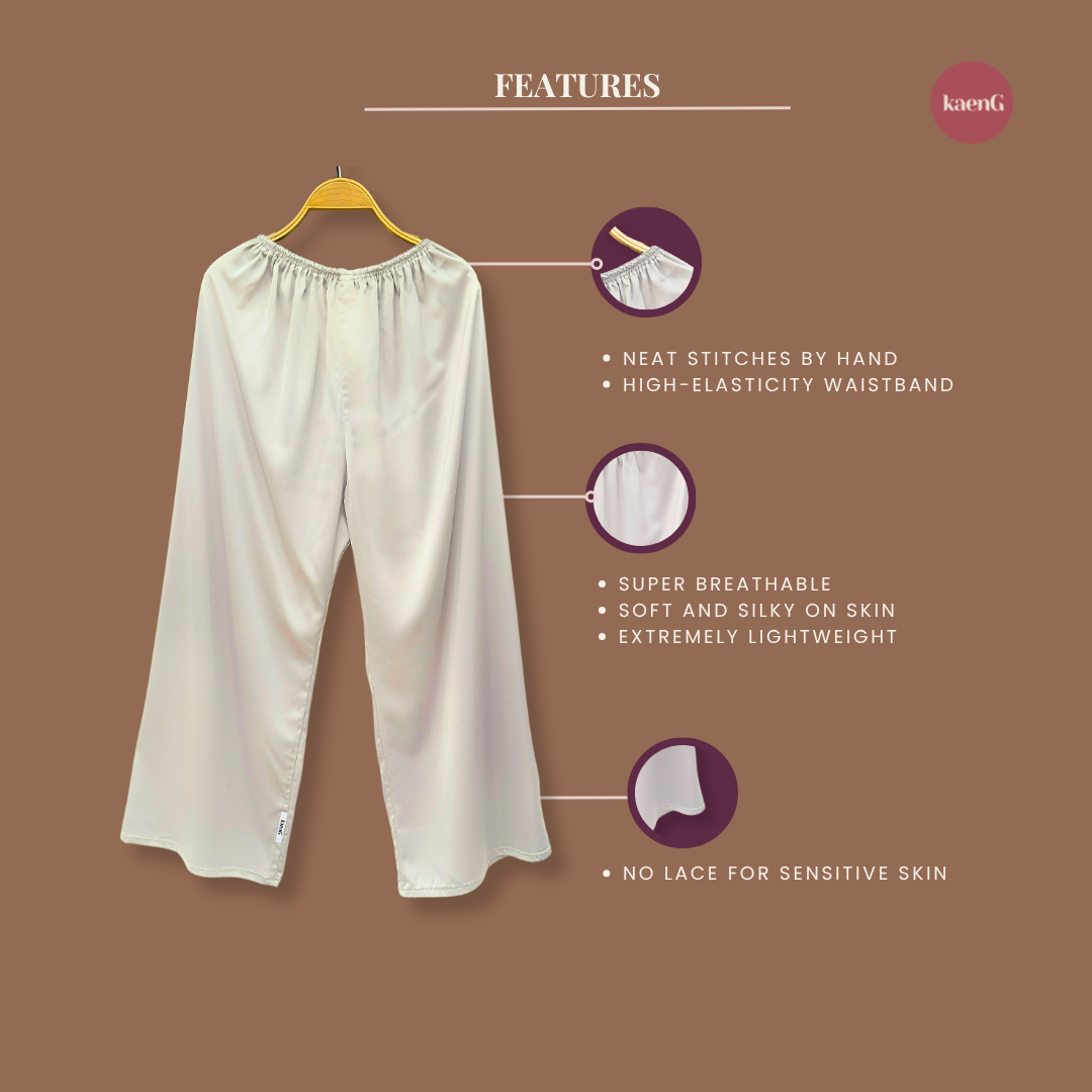 NUDE Loose-Fit Satin Silk Inner Pants