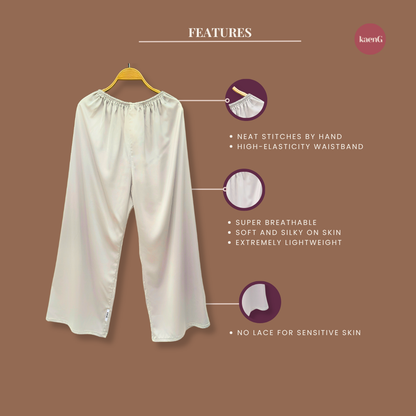 NUDE Loose-Fit Satin Silk Inner Pants