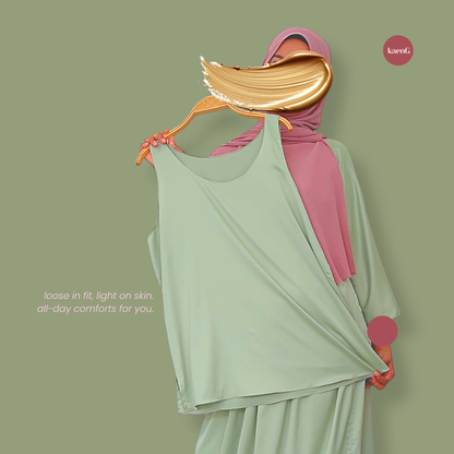 SPECIAL ED.: [SKIRT SET] MINTY GREEN Lightweight Satin Inners