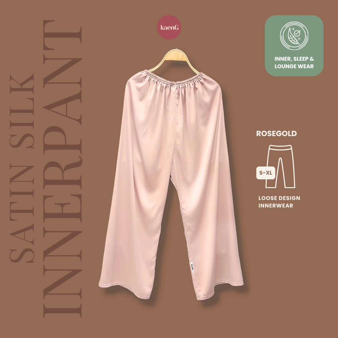 ROSEGOLD Loose-Fit Satin Silk Inner Pants