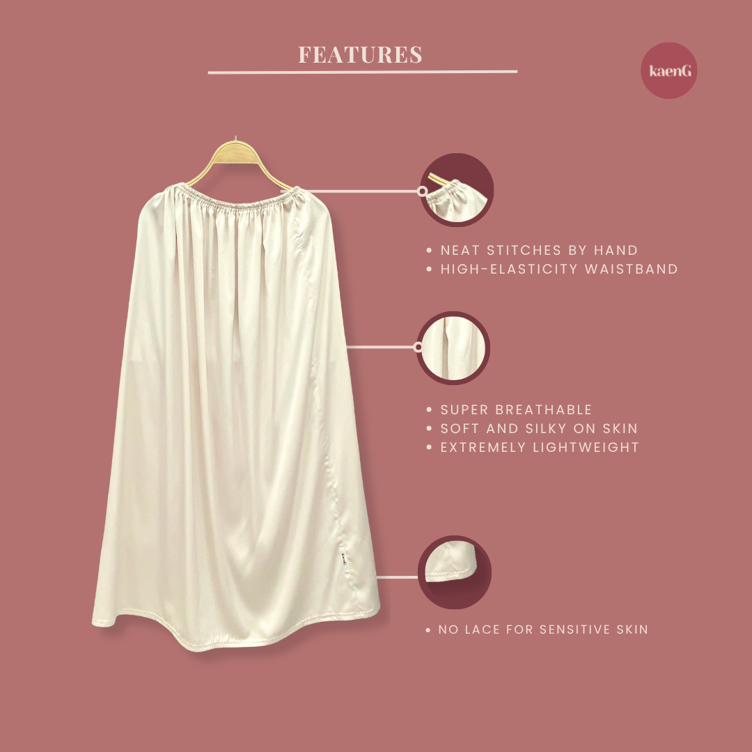 NUDE Loose-Fit Satin Silk Inner Skirts