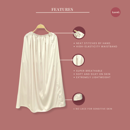 NUDE Loose-Fit Satin Silk Inner Skirts