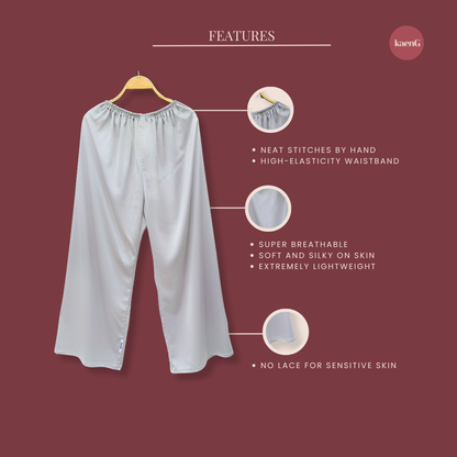 [PANT SET] LIGHT GREY Lightweight Satin Inners