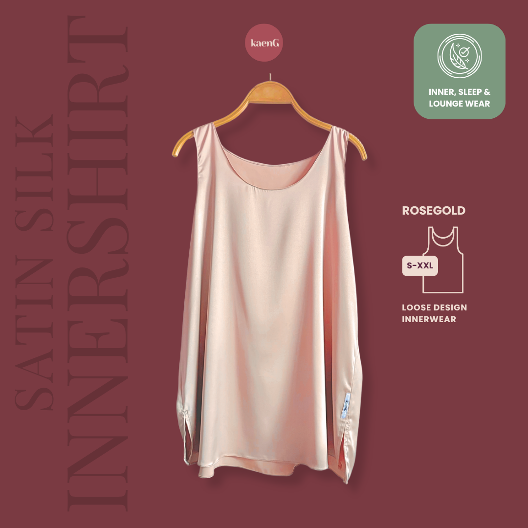 [PANT SET] ROSEGOLD Lightweight Satin Inners