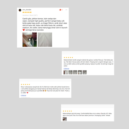 LIGHT GREY Loose-Fit Satin Silk Inner Skirts