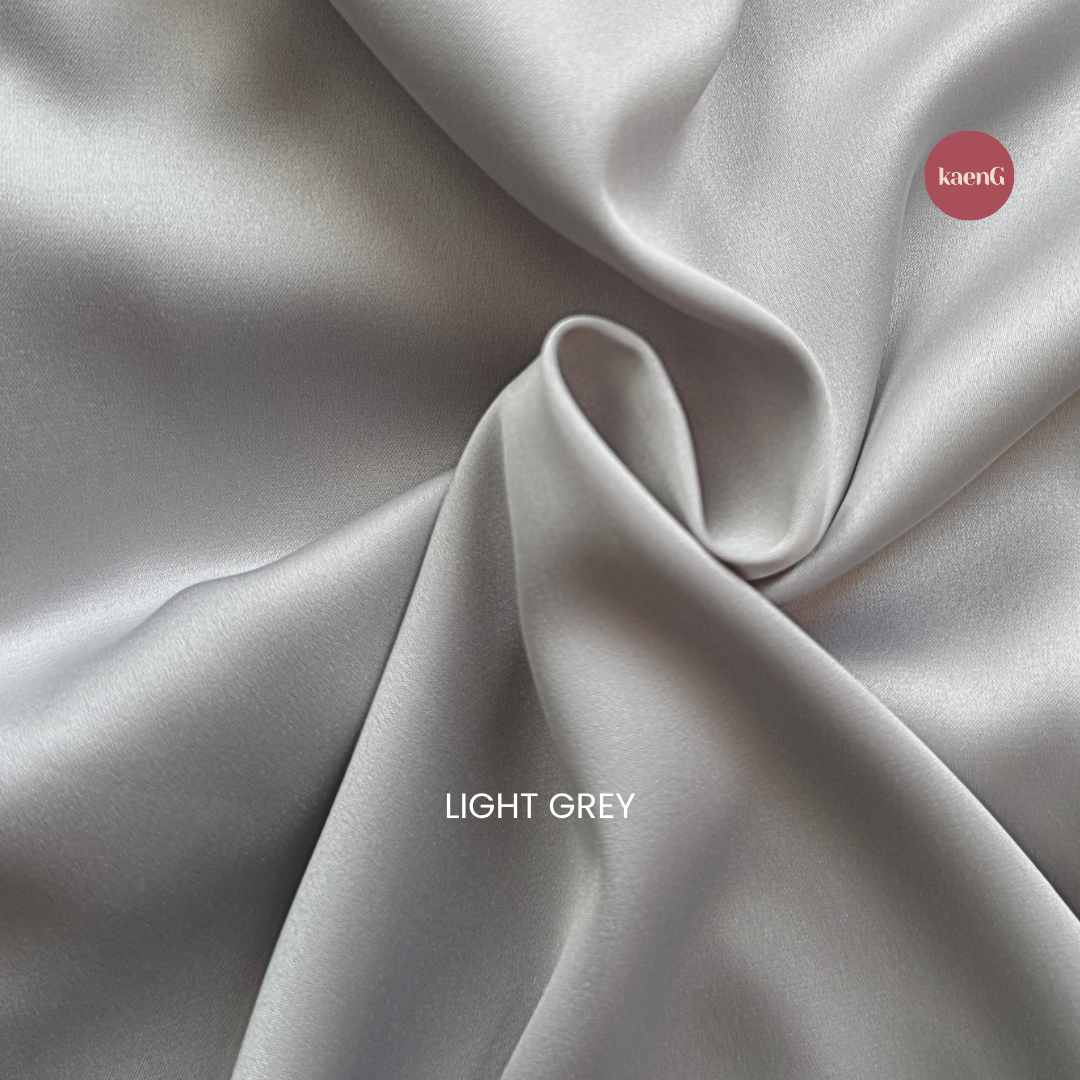 LIGHT GREY Loose-Fit Satin Silk Inner Pants