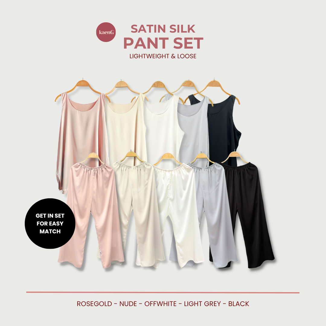 ROSEGOLD Loose-Fit Satin Silk Inner Pants