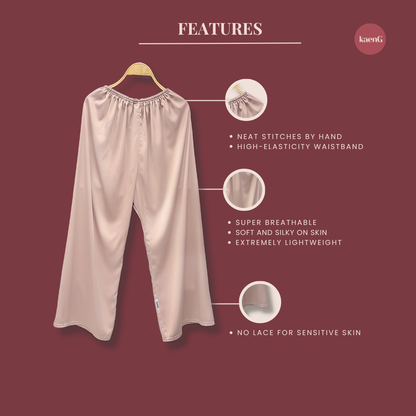 [PANT SET] ROSEGOLD Lightweight Satin Inners