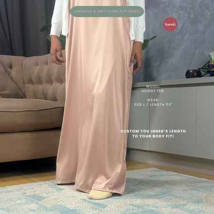 Long Satin Silk Sleeveless Inner Dress/ Slip