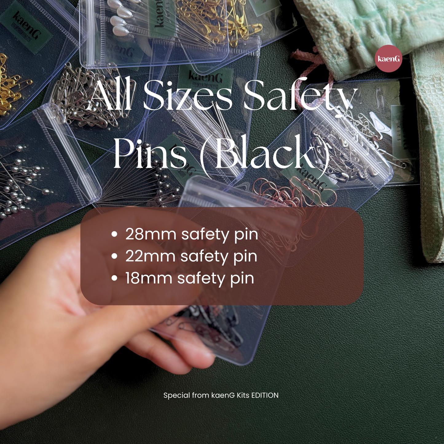 All Sizes Safety Pins (Black)