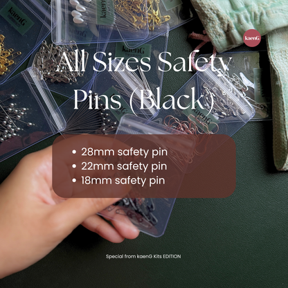 All Sizes Safety Pins (Black)