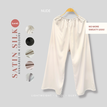 NUDE Loose-Fit Satin Silk Inner Pants
