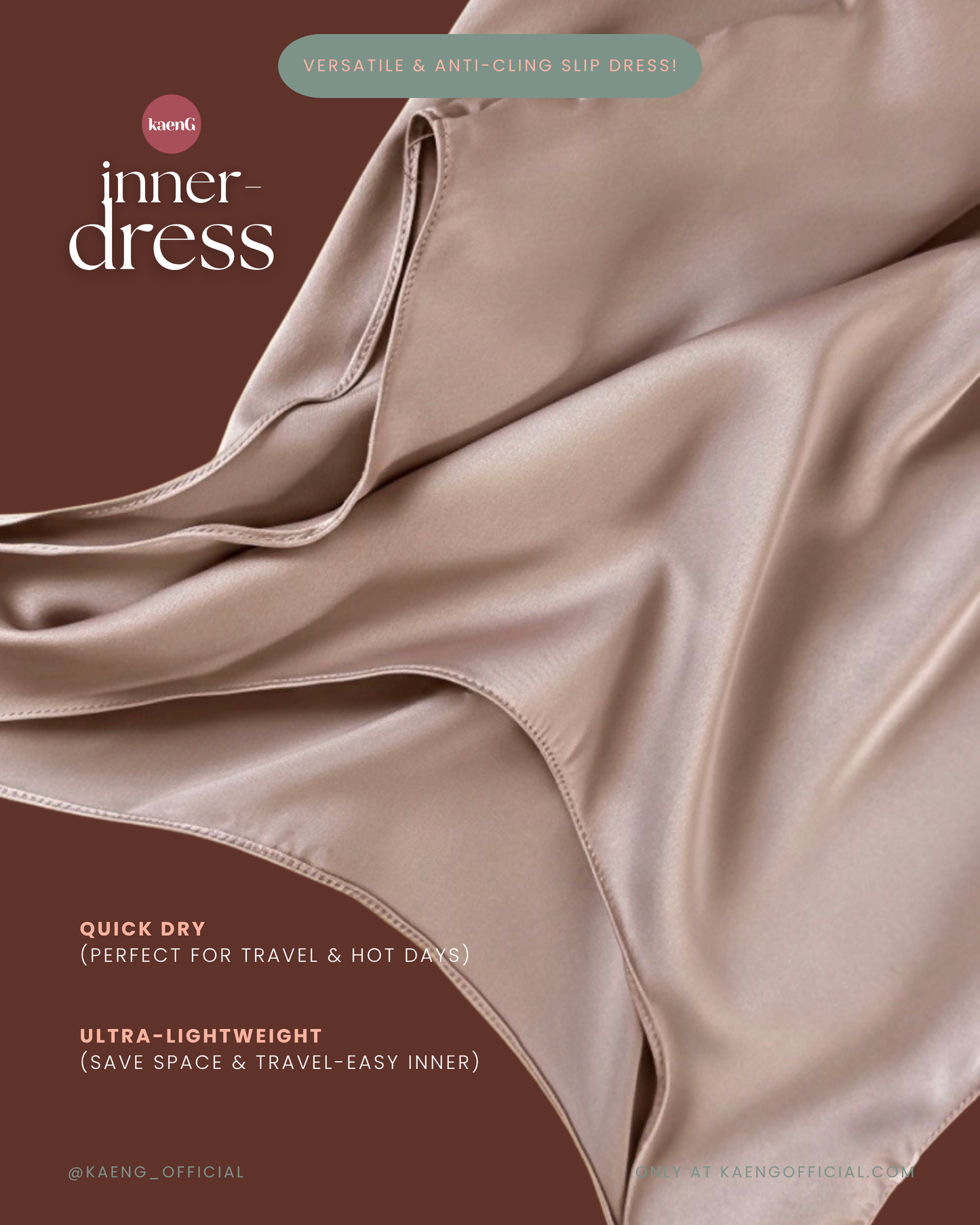 Long Satin Silk Sleeveless Inner Dress/ Slip