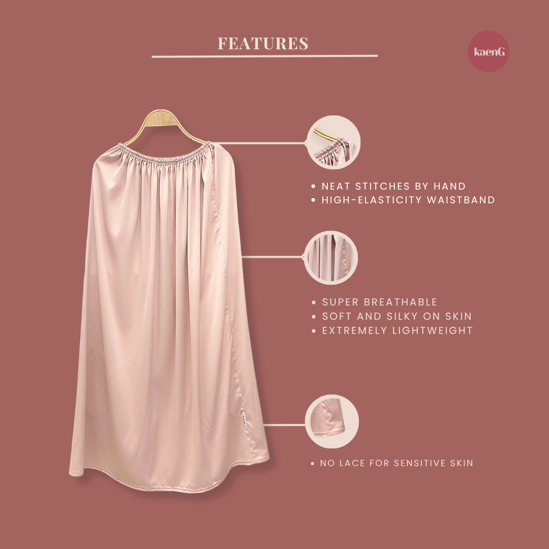 ROSEGOLD Loose-Fit Satin Silk Inner Skirts