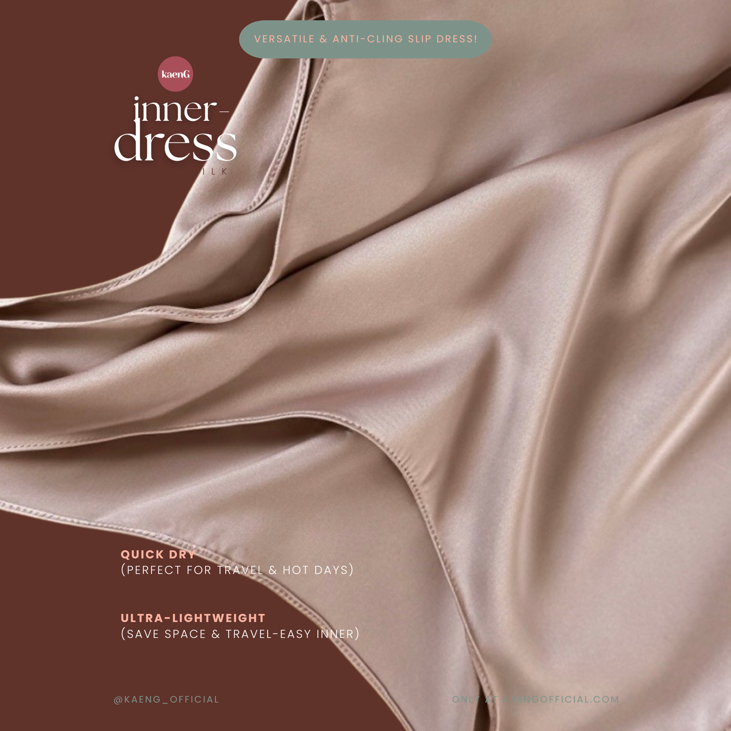Long Satin Silk Sleeveless Inner Dress/ Slip - 03 Batch Release