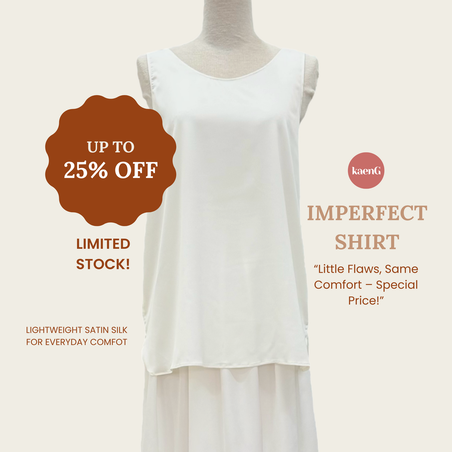 [IMPERFECT LIMITED] Loose Satin Silk Inner SHIRT