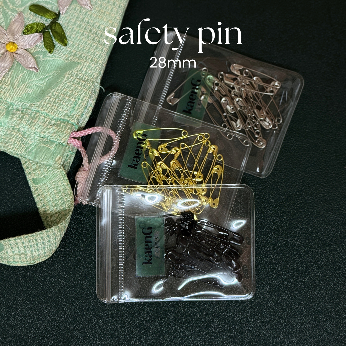 Simple 28mm Safety Pin (Travel-Friendly Ziplock Pack)