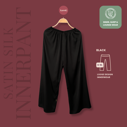 [PANT SET] BLACK Lightweight Satin Inners