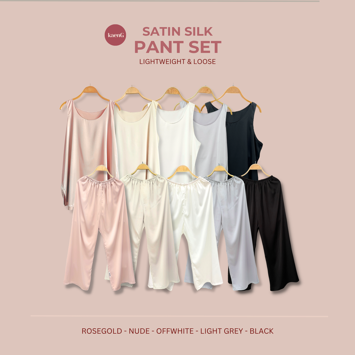 SPECIAL ED.: [PANT SET] MINTY GREEN Lightweight Satin Inners