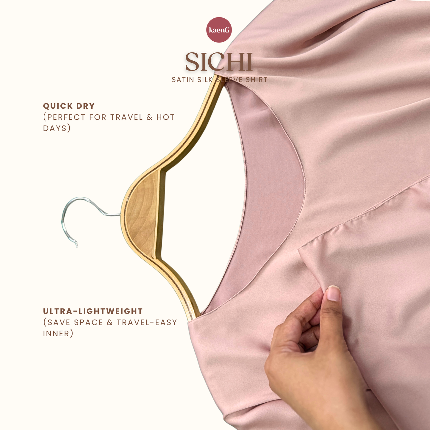 (pre-order) SICHI Satin Silk Sleeve Shirt/ Inner