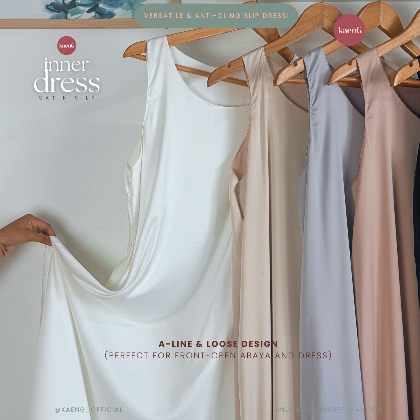 Long Satin Silk Sleeveless Inner Dress/ Slip - 03 Batch Release