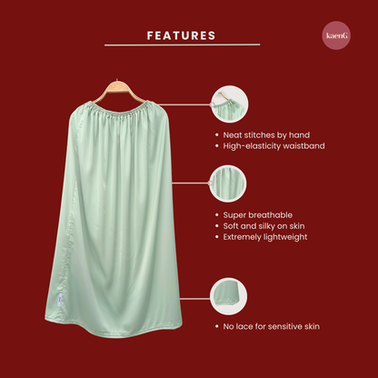 SPECIAL ED.: [SKIRT SET] MINTY GREEN Lightweight Satin Inners