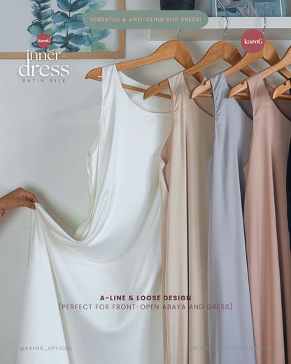 Long Satin Silk Sleeveless Inner Dress/ Slip