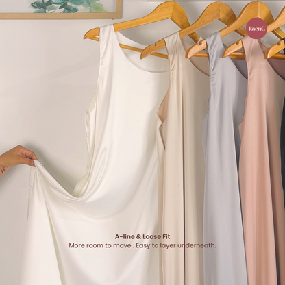 Long Satin Silk Sleeveless Inner Dress/ Slip