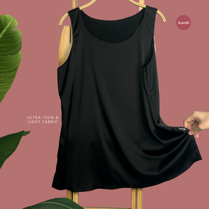 [SKIRT SET] BLACK Lightweight Satin Inners