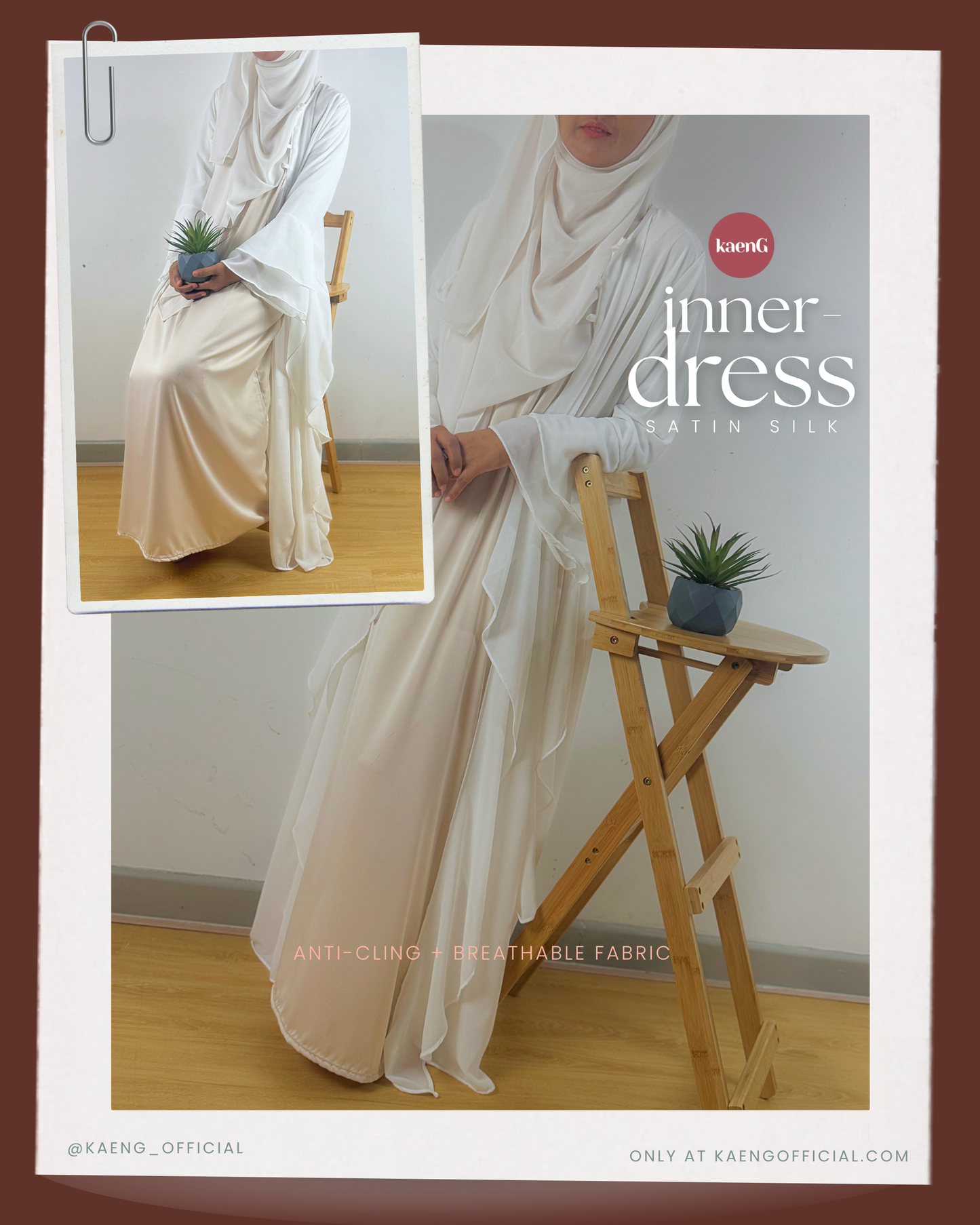 Long Satin Silk Sleeveless Inner Dress/ Slip